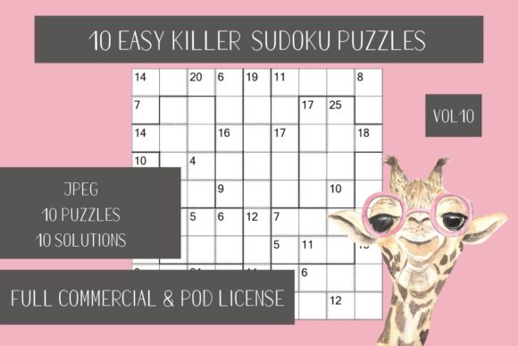 10 Easy Killer Sudoku Solutions Vol.10: Integrating Low-Difficulty Puzzles into Creative and Cognitive Workflows