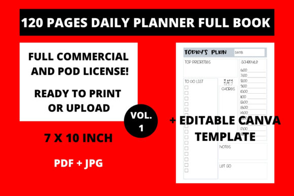 120 Pages Daily Planner 7x10 Vol.1: Streamlining KDP Publishing and Personal Organization