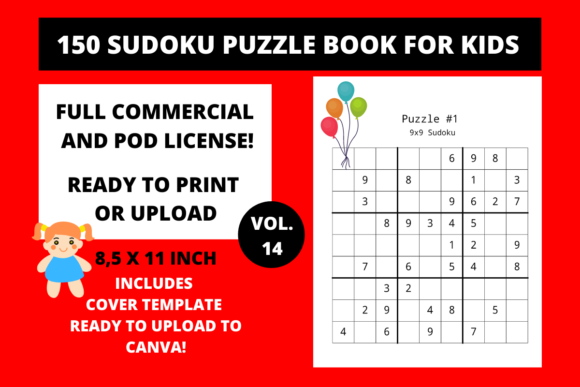 150 Sudoku Puzzle Book for Kids Vol.14: Print-Ready PDF