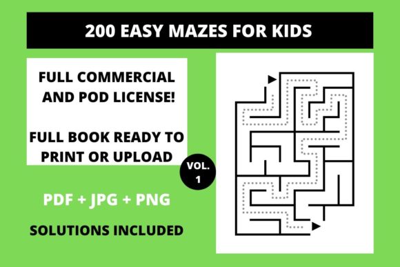 200 Easy Mazes for Kids Vol.1: Creative Asset Guide