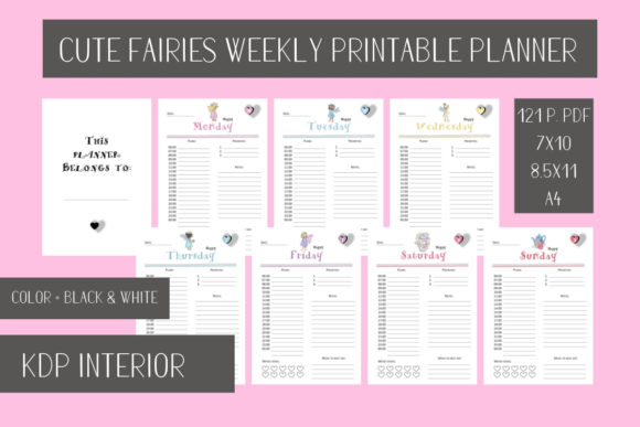 Cute Fairies Weekly Printable Planner Guide