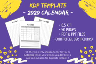KDP Template - 2020 Monthly Calendar: A Strategic Asset for Low-Content Publishers