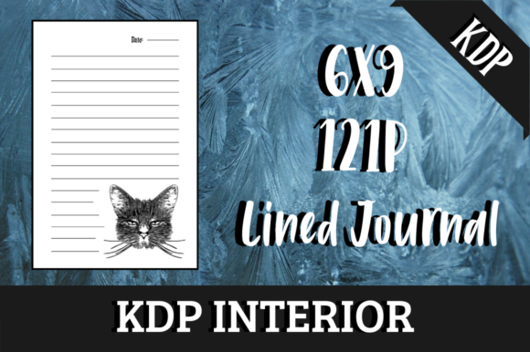 Lined Journal with Cat KDP Interior for Publishers